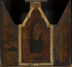 Triptych: Madonna and Two Saints, Nativity and Crucifixion