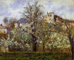 Kitchen Garden with Trees in Flower, Spring, Pontoise