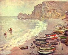 Étretat: The Beach and the Porte d'Amont by Claude Monet