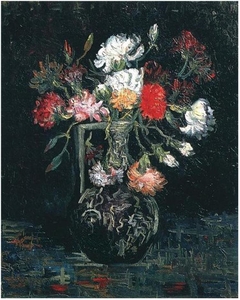 Vase with White and Red Carnations by Vincent van Gogh