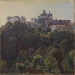 View towards Ariccia and the Palazzo Chigi and S. Maria dell'Assunzione, Italy by Thorald Læssøe