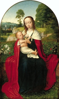 Virgin and child in a landscape