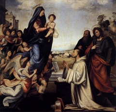 Vision of St Bernard with Sts Benedict and John the Evangelist by Fra Bartolomeo