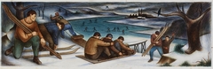 Winter Sports (mural study, Kewaunee, Wisconsin Post Office) by Paul Faulkner