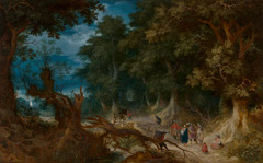 Wooded Landscape with Gipsy Women by Abraham Govaerts
