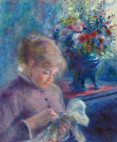 Young Woman Sewing by Auguste Renoir