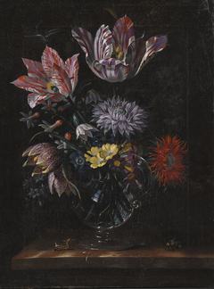 A Glass Vase with Flowers