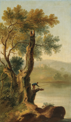 A Landscape with a Man Fishing by George Barret
