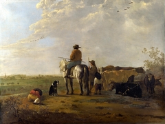 A Landscape with Horseman, Herders and Cattle