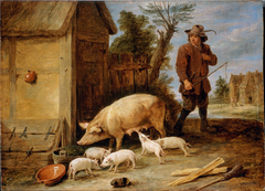 A Sow and her Litter by David Teniers the Younger