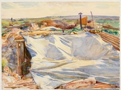 A Tarpaulin over a Dug-out, Ransart by John Singer Sargent