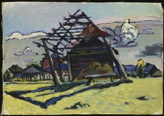Akhtyrka, Framework for a Pile of Hay and Farm by Wassily Kandinsky