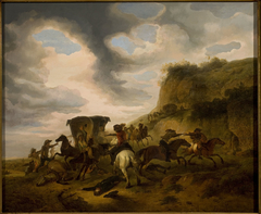 Assault on travellers by Philips Wouwerman