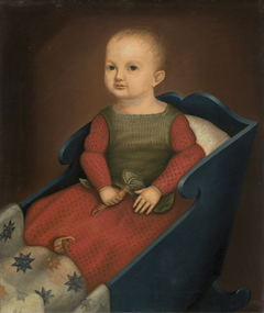 Baby in Blue Cradle by Anonymous