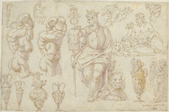 Beelden, een fresco en een tekening