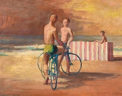 Bicyclists, Bondi by Jeffrey Smart