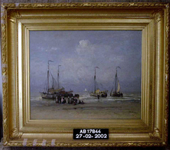 Binnenkomst van een vissersvloot by Hendrik Willem Mesdag