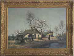 Boerderij met waterput en boerin by Paul Bodifée