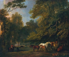 Broodmares and Colts in a Landscape by George Barret