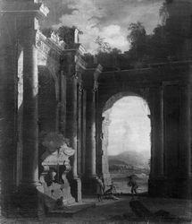 Capriccio of Ruins with Figures beneath an Archway