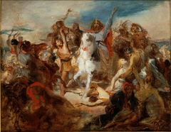 Clovis à la bataille de Tolbiac by Octave Tassaert