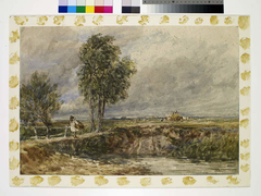 Crossing The Bridge  - A Windy Day by David Cox Jr