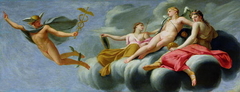Cupid orders Mercury, messenger of the Gods, to announce the Power of Love to the Universe