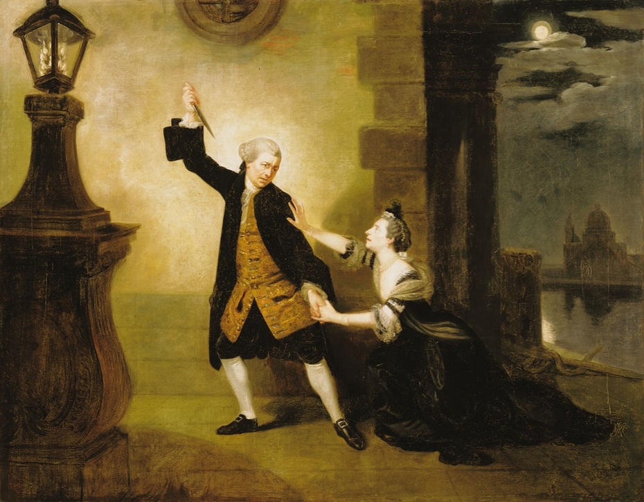 David Garrick as Jaffier, Susannah Maria Cibber as Belvidera in Venice Preserved, or The Plot Discovered
