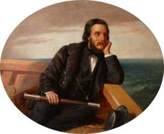 Edward Ward, 4th Viscount Bangor (1827 - 1881) on a Yacht by Edwin Longsden Long