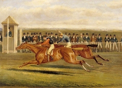 'Elis', beating Colonel Peel's 'Slane': 300 guineas, Newmarket, 1837 by Henry Thomas Alken