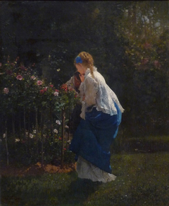 Femme au rosier by Gustave Brion