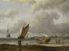 Fishing Boats in a Storm off the Dutch Coast at Den Helder