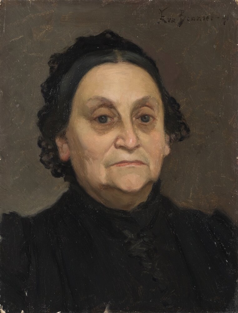 Fru Hilda Schönthal (1824-1892), förstudie till "Under kastanjen"