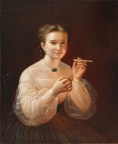 Girl with a cigarette by Petr Zabolotskiy