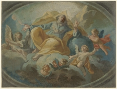 God met engelen in de wolken by Giuseppe Baroni