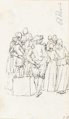 Groep staande personen, op de rug gezien by Bernard Picart