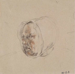 Head of an Old Lady - Sir William Allan - ABDAG003382 by William Allan