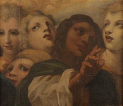 Heads of the Blessing Christ and Four Angels by after Correggio