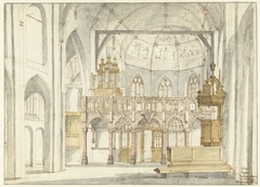 Het koor van de Sint-Pieterskerk in 's-Hertogenbosch by Pieter Jansz Saenredam
