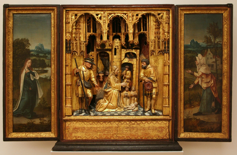 House Altar with Visitation and Adoration of the Shepherds