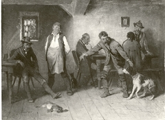 Jäger mit Hund im Wirtshaus by Hugo Kauffmann