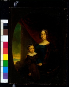 Josephine Marie Henriette Pascault Gallatin (Mrs. James Gallatin) (1801-1885) and her son, Albert Gallatin II (1830-1930) by George Linen