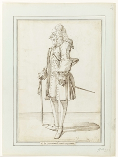 Karikatuur van Monsieur le Commandant de Mongoutier by Pier Leone Ghezzi