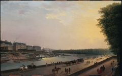 La Seine à la Grenouillère ; vue prise de la terrasse du bord de l'eau aux Tuileries
