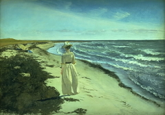 Lady at Karrebæksminde Beach, Zealand by Laurits Andersen Ring