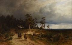 Landscape in Eastern Finland with Mounted Cossacks by Berndt Lindholm
