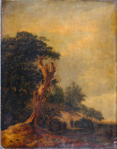 Landscape in imitation of Jacob Ruisdael by Samuel Woodburn