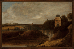 Landscape with a castle by Jacob Knijff