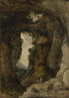 Landscape with Grotto and a Rider by Joos de Momper the Younger