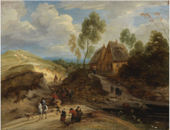 Landscape with Horseman and Peasants